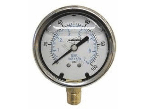 2.5" 0-30"Hg .25" Btm Mount Liq Fill Vac Gauge 2.5" 0-30"Hg .25" Btm Mount Liq Fill Vac Gauge