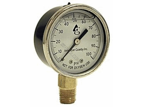 2" 0-60Psi .25" Back Mt Steel Pressure Gauge