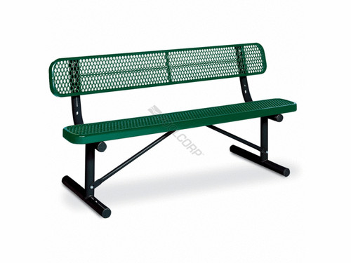 6' Exp Steel Portable Bench W/ Back