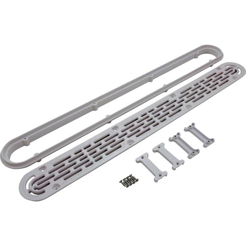 32" White Flat Channel Drain Frame & Grate
