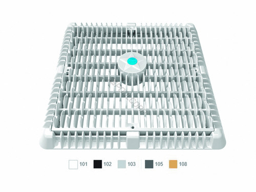 12" Sq Dark Gry Wave Ae Suction Outlet Cover