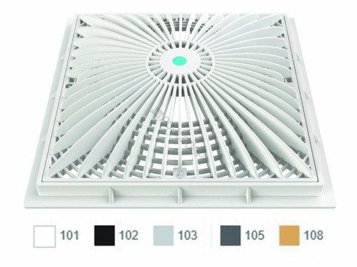 12" Sq Dark Gry Moflow Suction Outlet Cover