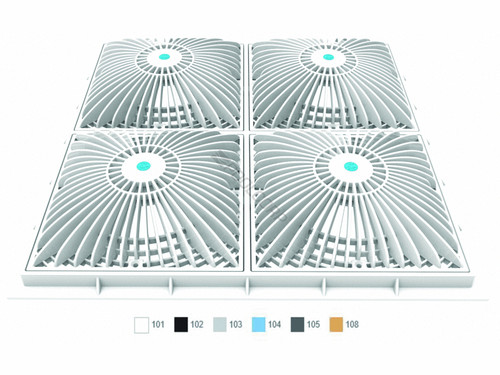 18"Sq Retro Dk Gry Moflow Suction Outlet Cover