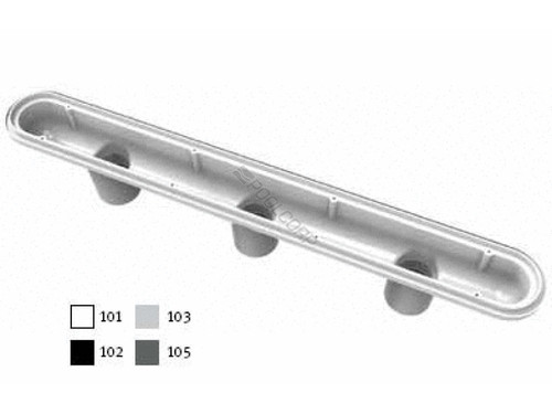 32" Dark Gry Channel Drain 3-Port Sump