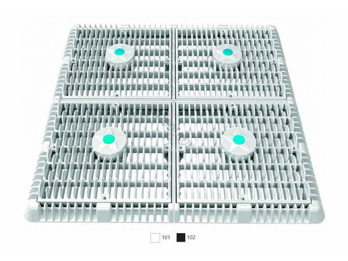 9" Sq White Wave Suction Outlet Cover