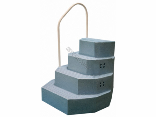 Blue 1-Handrail King Above Ground Pool Steps Large