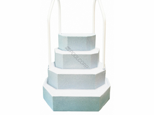 Granite 2-Handrail King Above Ground Pool Steps Lg Wht Granite 2-Handrail King Above Ground Pool Steps Lg Wht