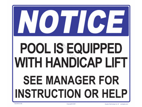 Handicap Lift Available Sign Handicap Lift Available Sign