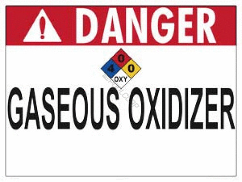 Danger Gaseous Oxidizer Sign