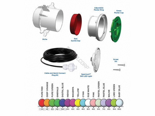 50' White Led Light W/ Niche