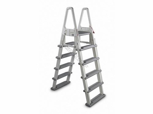48"-56" Warm Gry Hd Aframe Ladder W/ Barrier 48"-56" Warm Gry Hd Aframe Ladder W/ Barrier