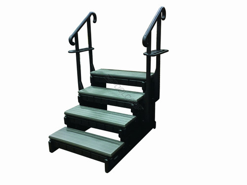 36" Deep Gry 4-Tread Spa Step W/ Blk Frame 36" Deep Gry 4-Tread Spa Step W/ Blk Frame