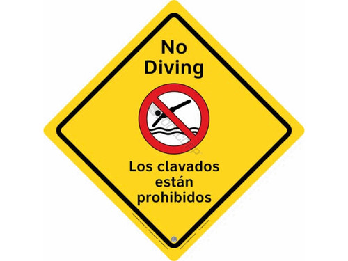 Indoor Eng/Sp 23" No Diving Sign Indoor
