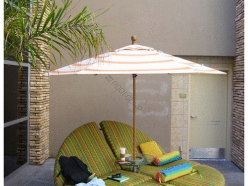 Wood Grain 9' Fiberglass Market Umbrella