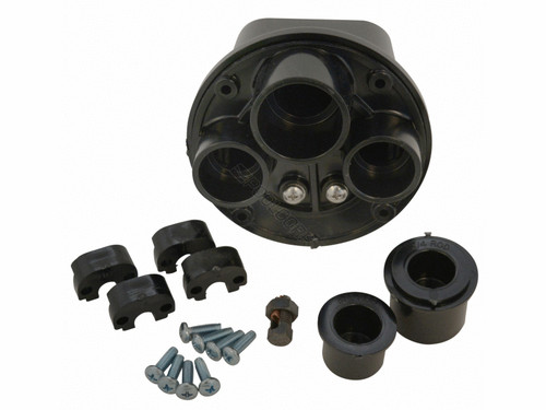 Black Plastic 3-Hole Junction Box