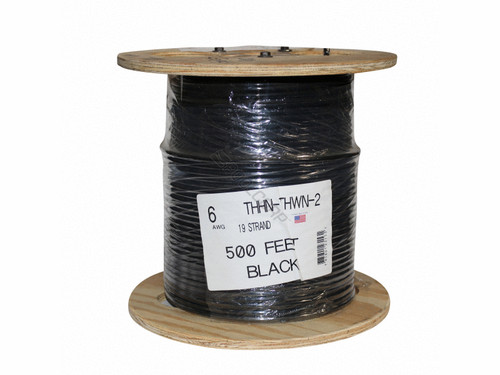 Thhn Wire #6 Strand Black 500'Rol