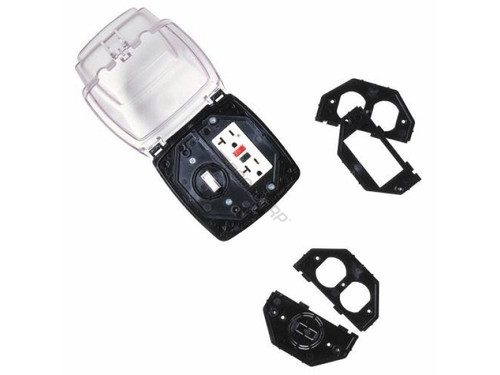 2.25" 2-Gang Clr Weatherproof Receptacle Cover 2.25" 2-Gang Clr Weatherproof Receptacle Cover