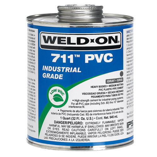 .5Pt Weld On 711 Gry Heavy Body PVC Cement .5Pt Weld On 711 Gry Heavy Body PVC Cement