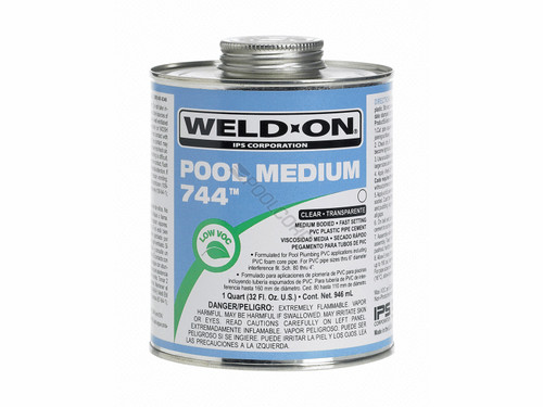 Weld-On 13555 744 Clear Pool PVC Solvent Cement 1 qt Weld-On 13555 744 Clear Pool PVC Solvent Cement 1 qt