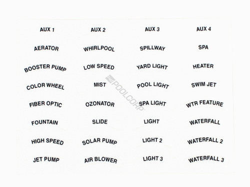 4-Button Spa Side Remote Label Set 4-Button Spa Side Remote Label Set