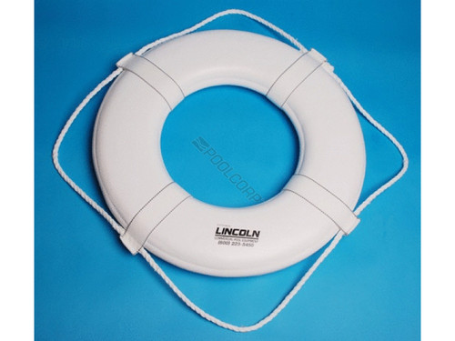 Lincoln Aquatics Logo 24" Ring Buoy Cga White