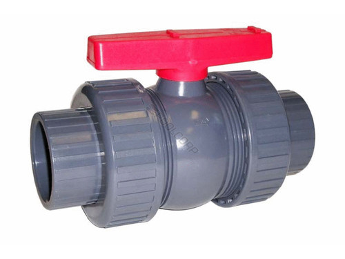 Ball Valve 1" Tubv Pvc/Epdm Coml Gray