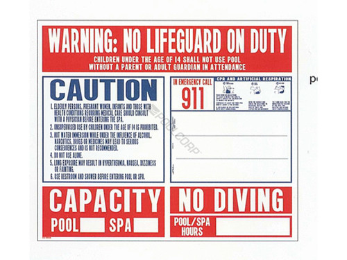California State Pool Regulation Sign Kit California State Pool Regulation Sign Kit