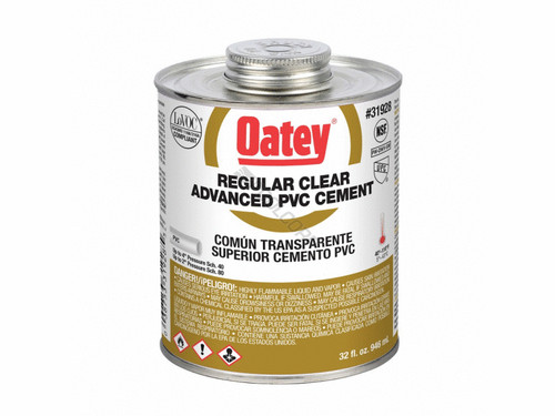 Oatey 1qt Regular Clear Advanced PVC Cement