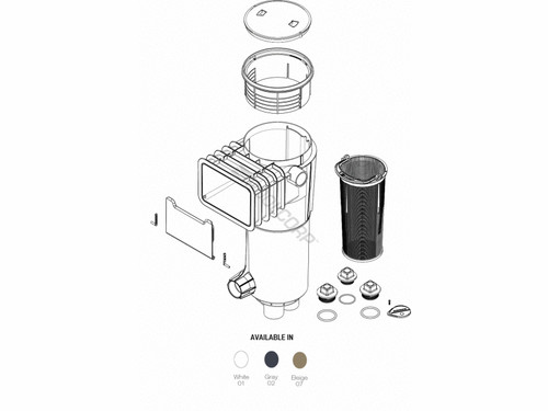 Standard Skmr Wht Throat Gry Deck Lid & Ring