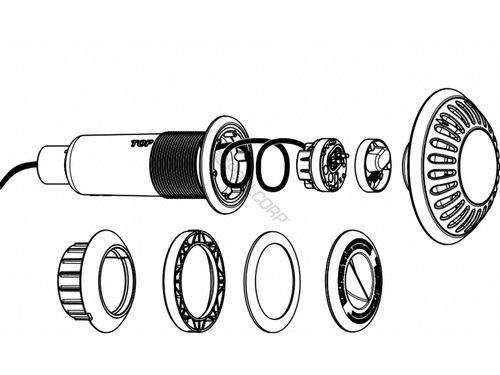3" Paraglo Fg White Led W/ 100' Cord & Niche