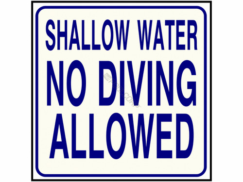 24"X24" Sign No Diving Sc Approved