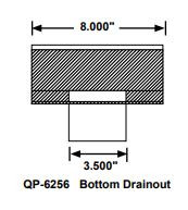 Water Hog 4" White Bottom Drainout Fitting - Case of 2