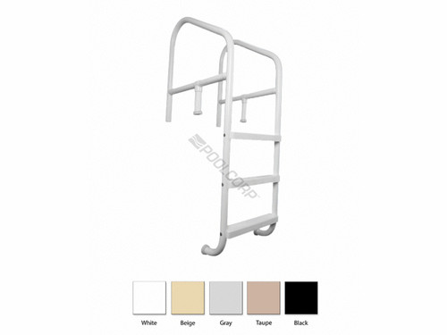 24" White 3-Step Ladder W/ Crossbrace