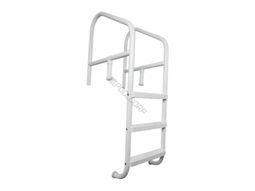 30" White 3-Step Ladder W/ Crossbrace