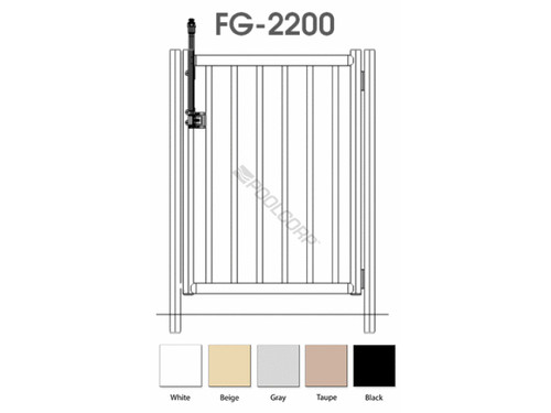 48"X36" Taupe Self Closing Gate Std Latch