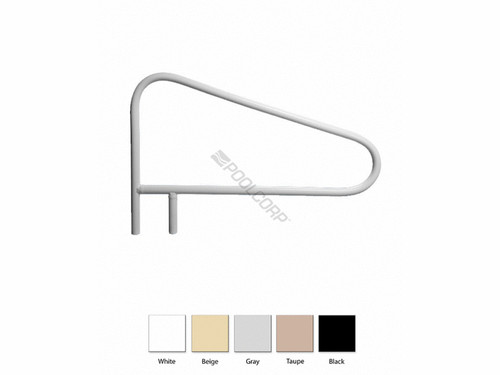 52" White 3-Bend Braced Return-To-Deck Handrail