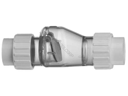 2"S Clr Swing Union Pvc Check Valve W/ .5# Spring