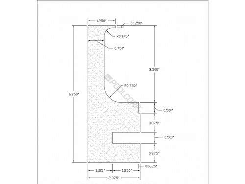 12/Bx 8' Deep Regular Form W/ Gray Tile Strip 12/Bx 8' Deep Regular Form W/ Gray Tile Strip