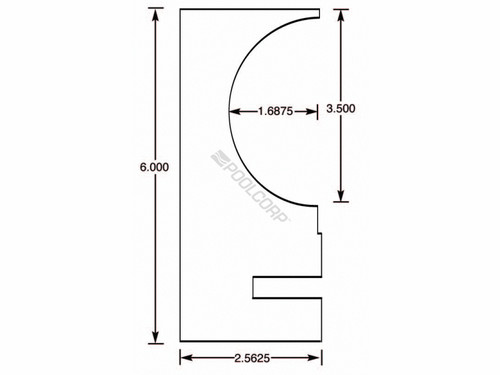 10/Bx 8' Black Sandstone Form W/ Tile Strip