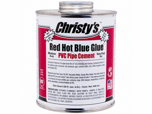 Christy's 505201 Red Hot Blue Glue PVC Cement 32oz Christy's 505201 Red Hot Blue Glue PVC Cement 32oz