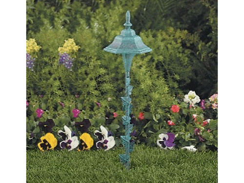 T3 Pewter Hex Path Light W/ Ivy T3 Pewter Hex Path Light W/ Ivy