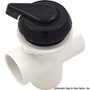 Diverter Valve, WW, 2", 3 Port, Top Mount, Notched, Black