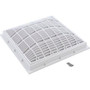 Main Drain Grate, Waterway, 12" x 12" Square, w/Frame, White