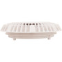 Main Drain Grate, CMP LowPro,8" Rnd, w/Frame & Vtd Riser,Wht