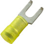 Flanged Fork Terminal, 12-10AWG, #10 Stud, Yellow, qty 25