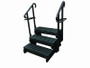 36" Black 3-Tread Spa Step W/ Blk Frame