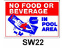12"X18" No Food Or Beverage Sign