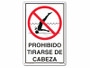 12"X18" Spanish Sign Prohibido Tirarse De Cabeza