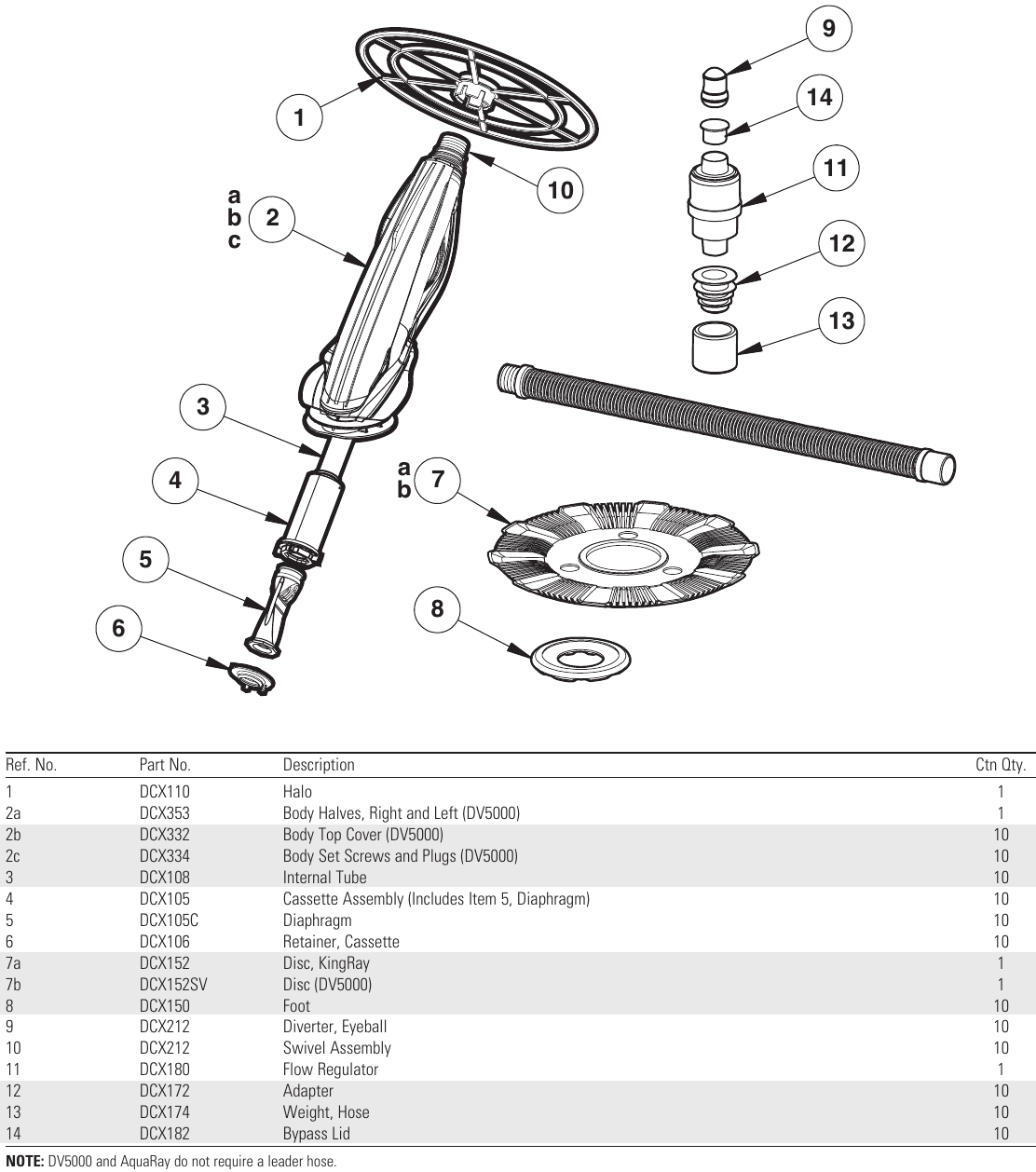 DV5000 KingRay Parts