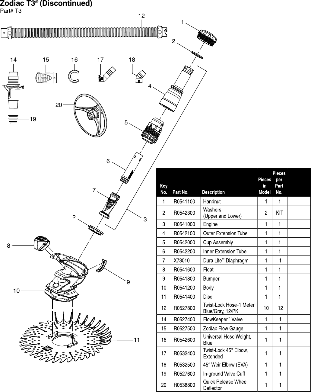 Zodiac T3 Parts